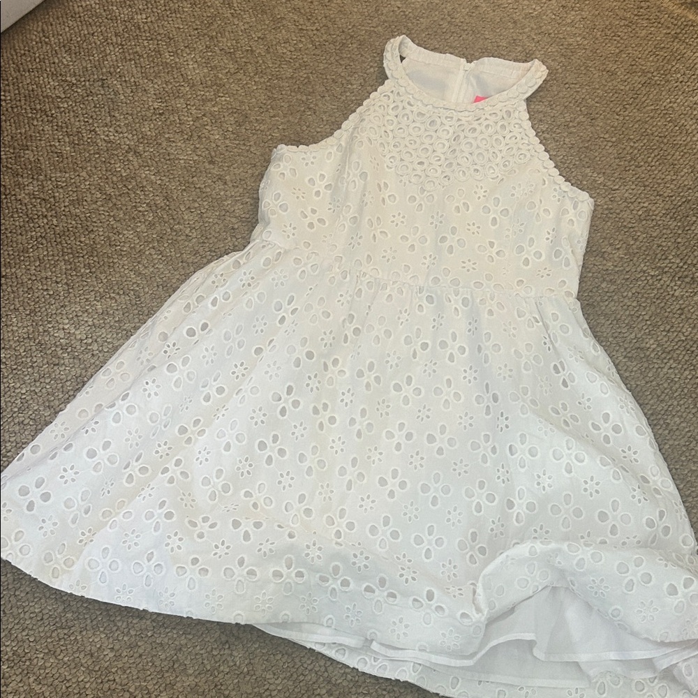 Charming White Eyelet Kids Dress